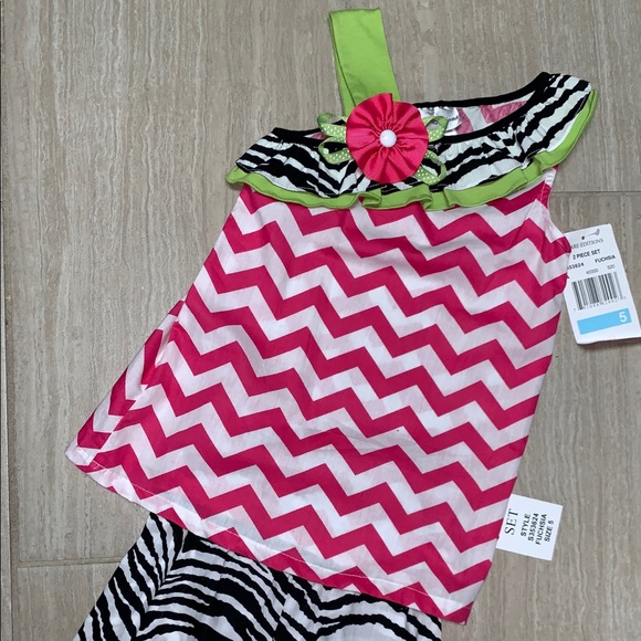 Rare Editions Other - Rare Editions 2pc Chevron Zebra print set
